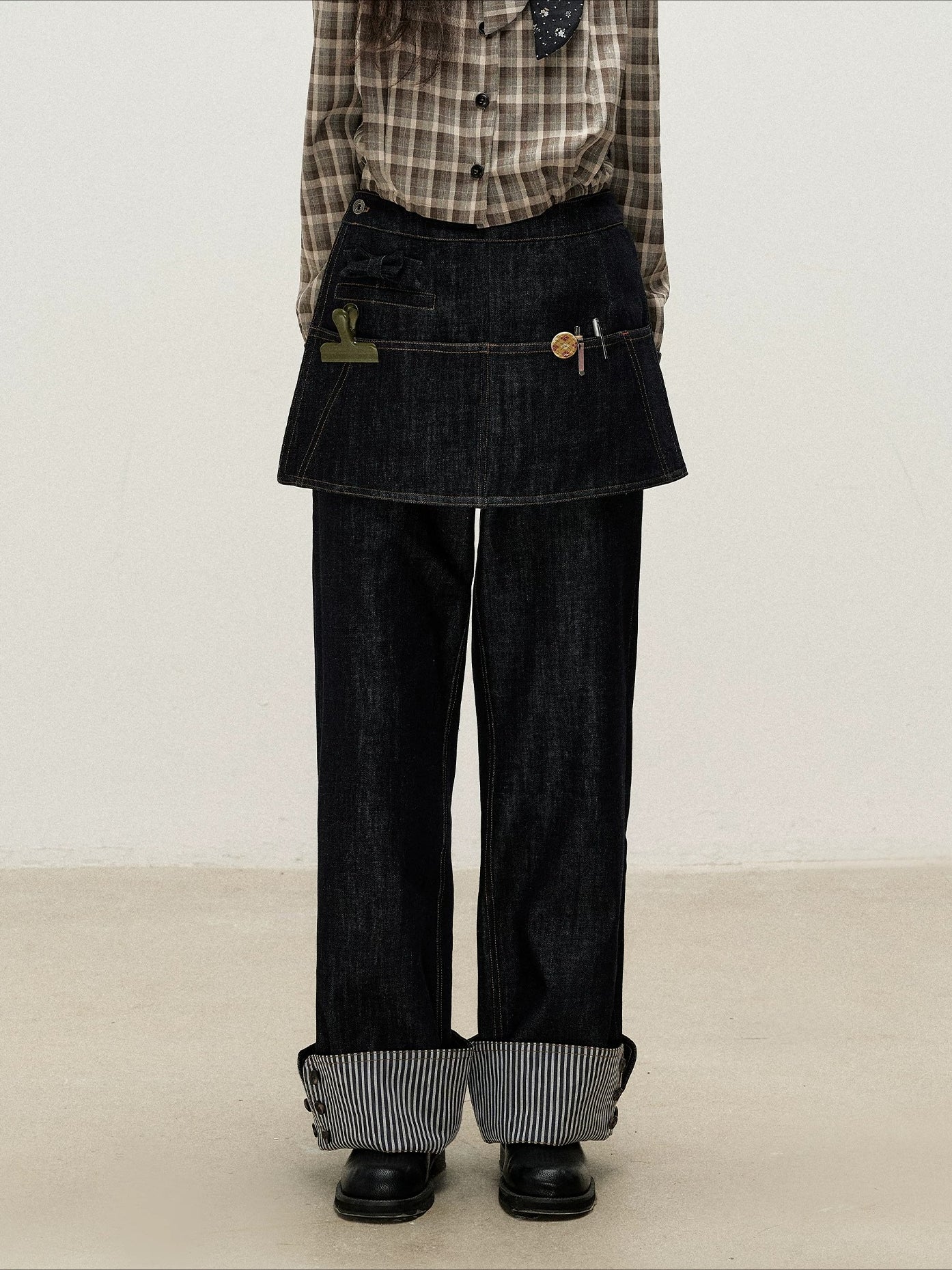 Detachable Apron Cuff Jeans
