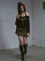 Punk Rivet Halter Neck Top