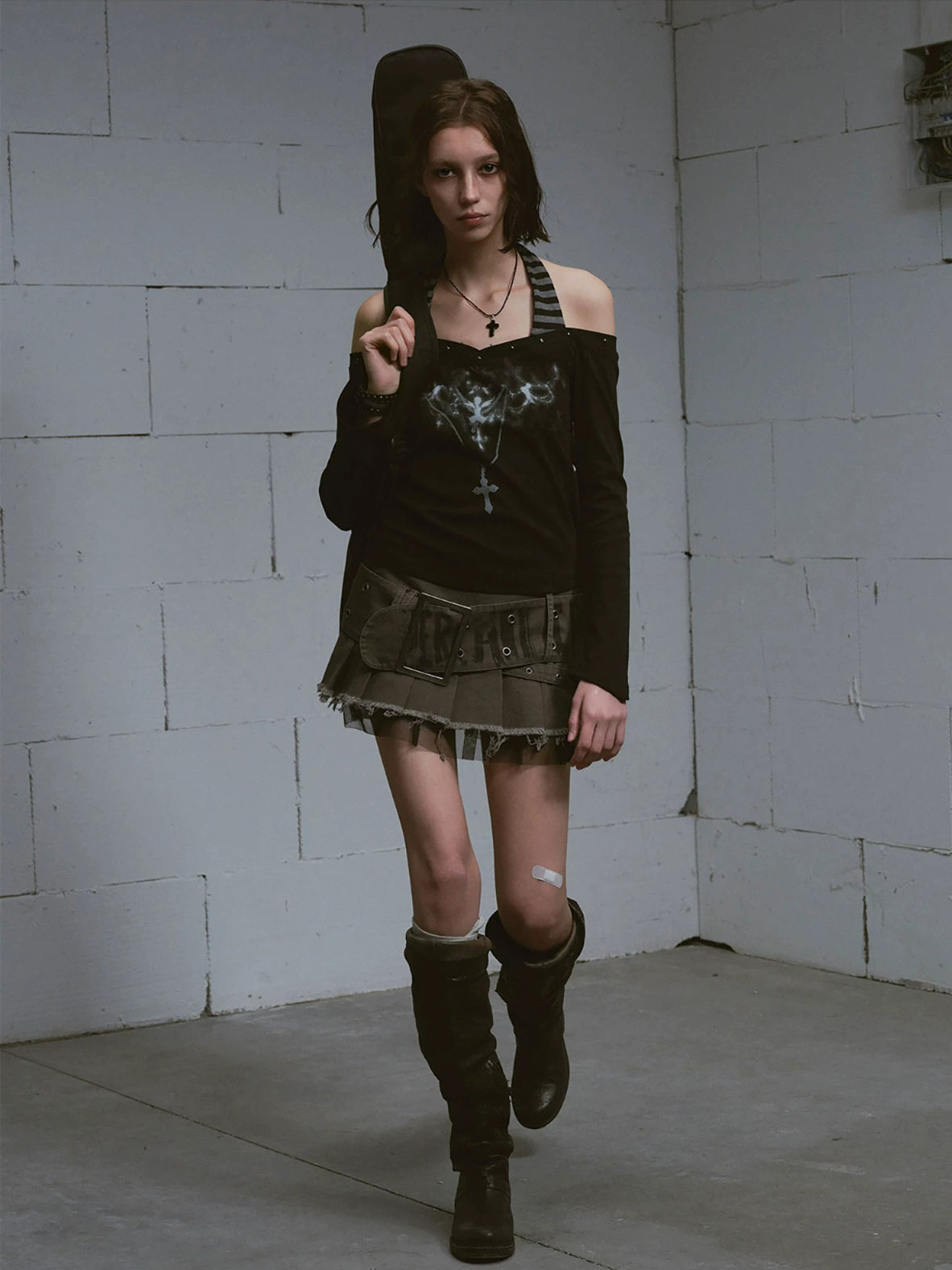Punk Rivet Halter Neck Top
