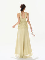 Luminous Chiffon Halter Maxi Dress