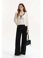 Vintage Plaid Lined Straight Jeans