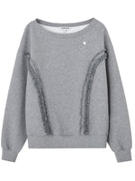 Lace Trim Off-Shoulder Sweatshirt