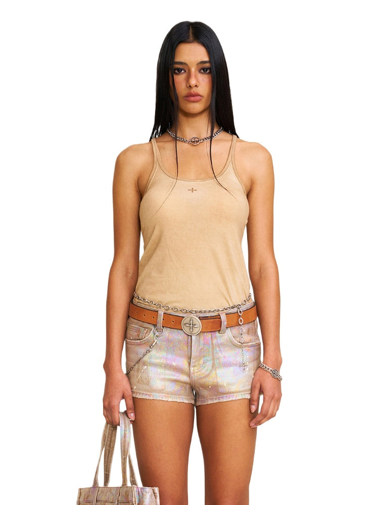 Vintage Chinese Ink Camouflage Sports Camisole