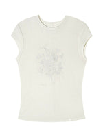 Floral Embroidered Fitted T-shirt