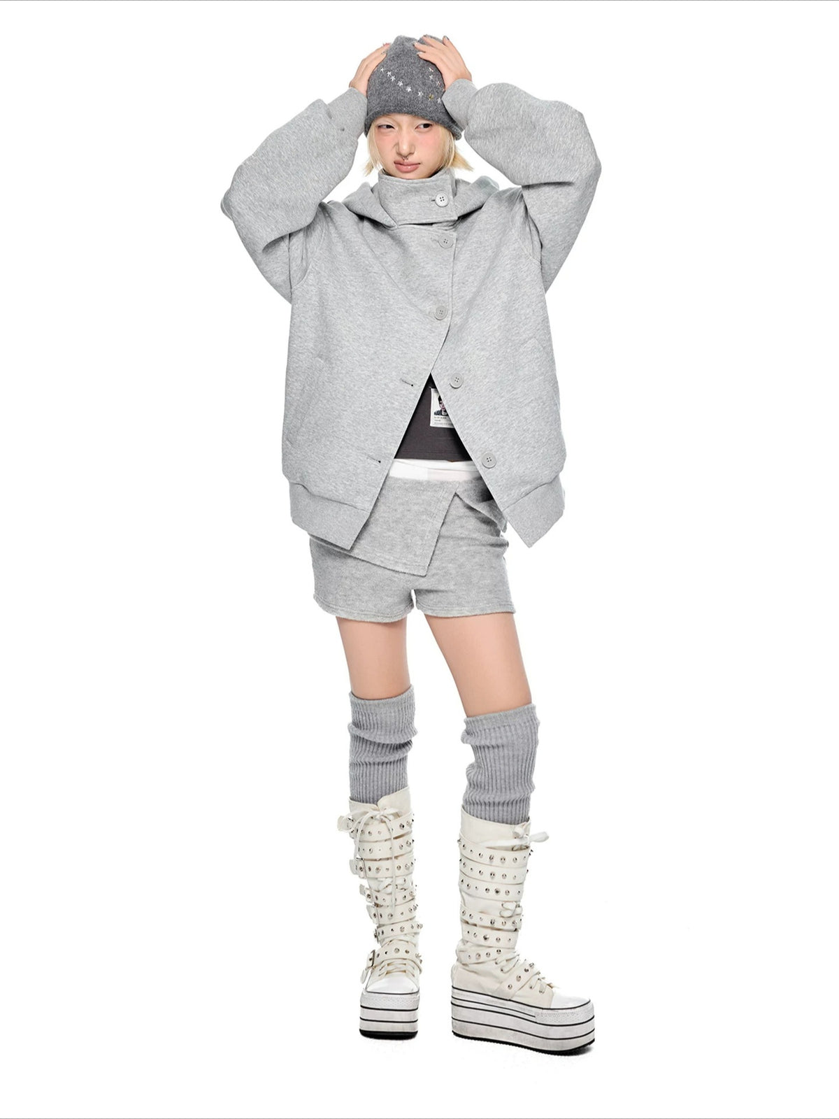 Hooded Wool Blend Jacket
