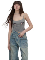 Fun Big Eye Tear Drop Tank Top