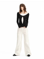 White Straight Leg Jeans