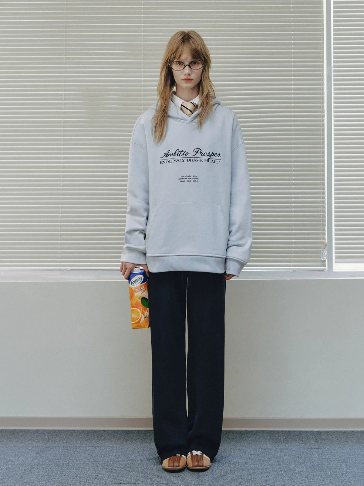 College Embroidered Cotton Hoodie