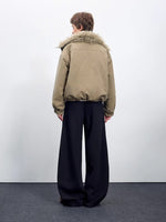 Wool Blend Curve Trousers