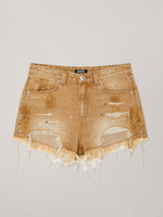 Rage Rush Denim Shorts Wild Cowboy Brown