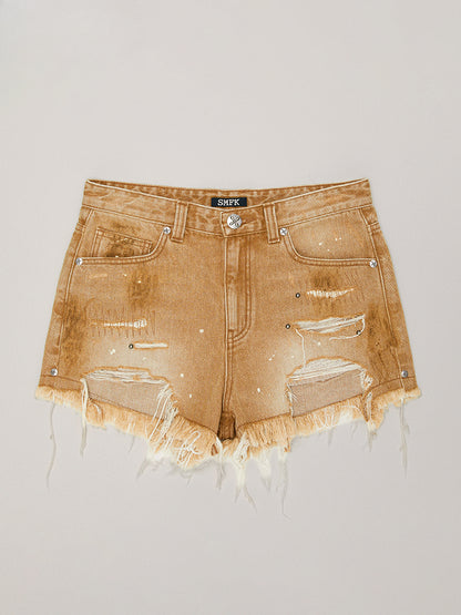Rage Rush Denim Shorts Wild Cowboy Brown