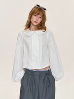 French Tuck Pleat Blouse