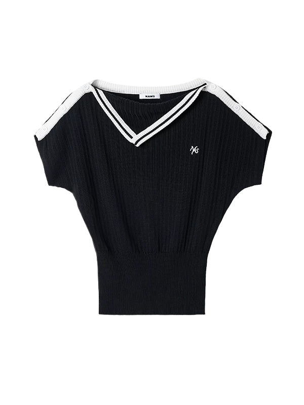 Black Contrast Asymmetric Tee