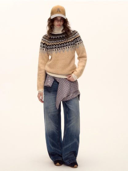 Wool-Blend Fair Isle Sweater