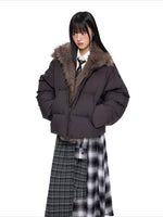 Vintage Fur Collar Down Jacket