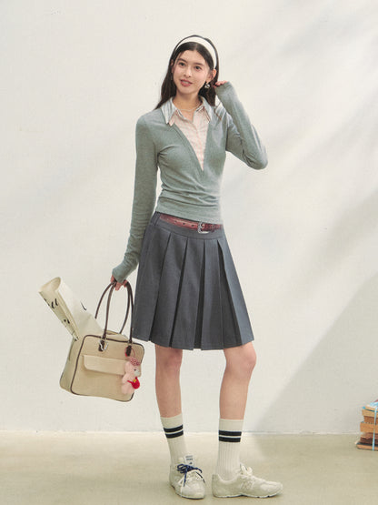 Fake Three-piece Contrast Color Polos