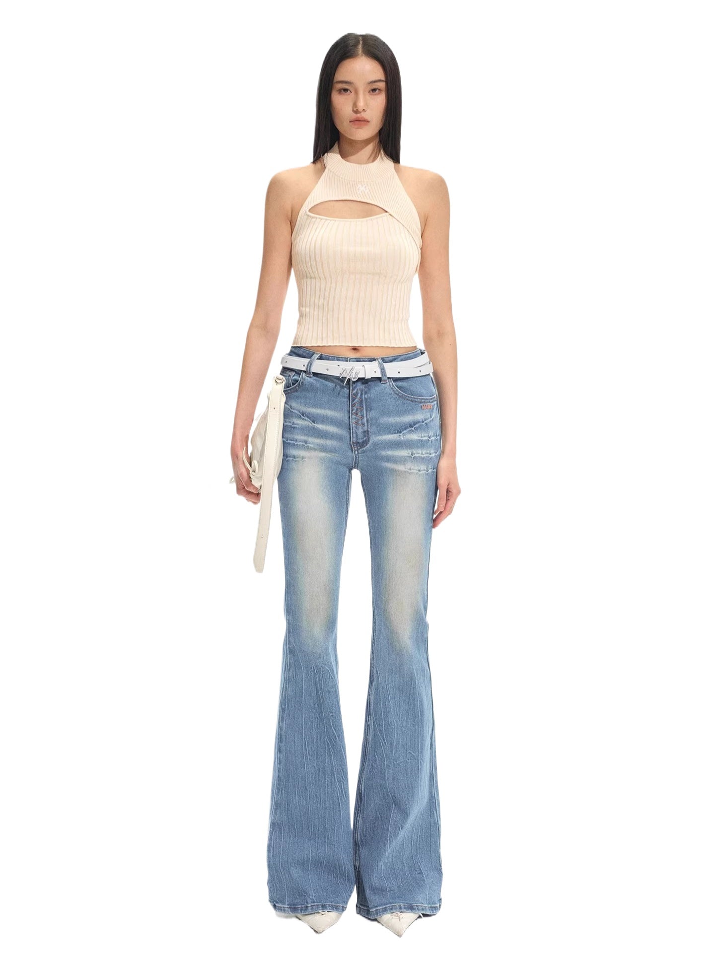 +5CM N1 Sculpted Micro-Flare Jeans