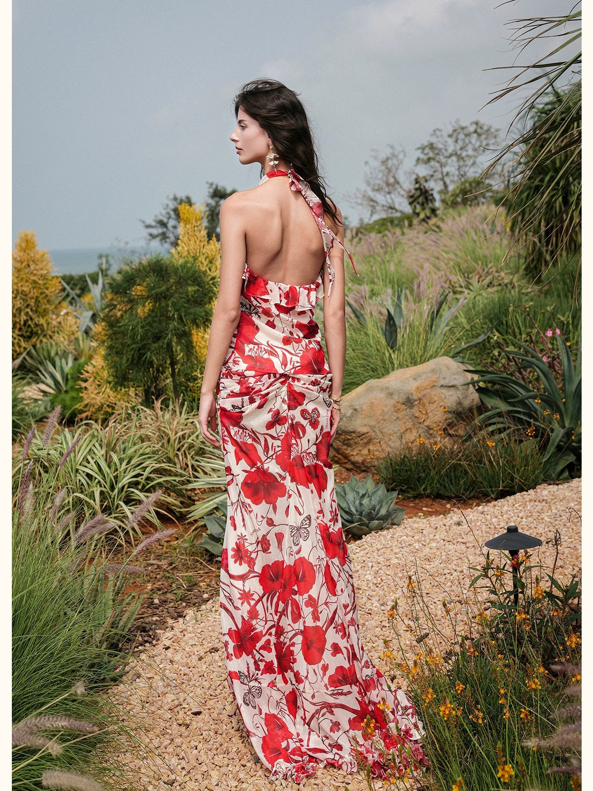 Floral Halter Top Skirt Set