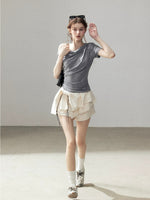 Asymmetric Short Sleeve Top