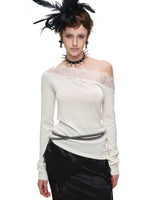 Lace Shoulder Knit Top