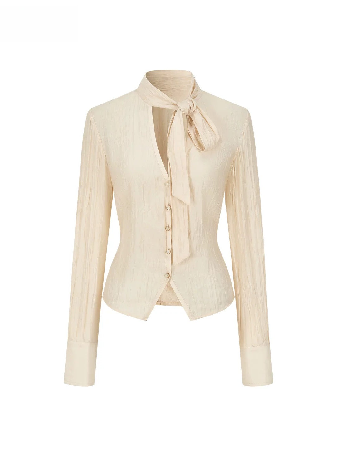 Ribbon Tie V-Neck Blouse