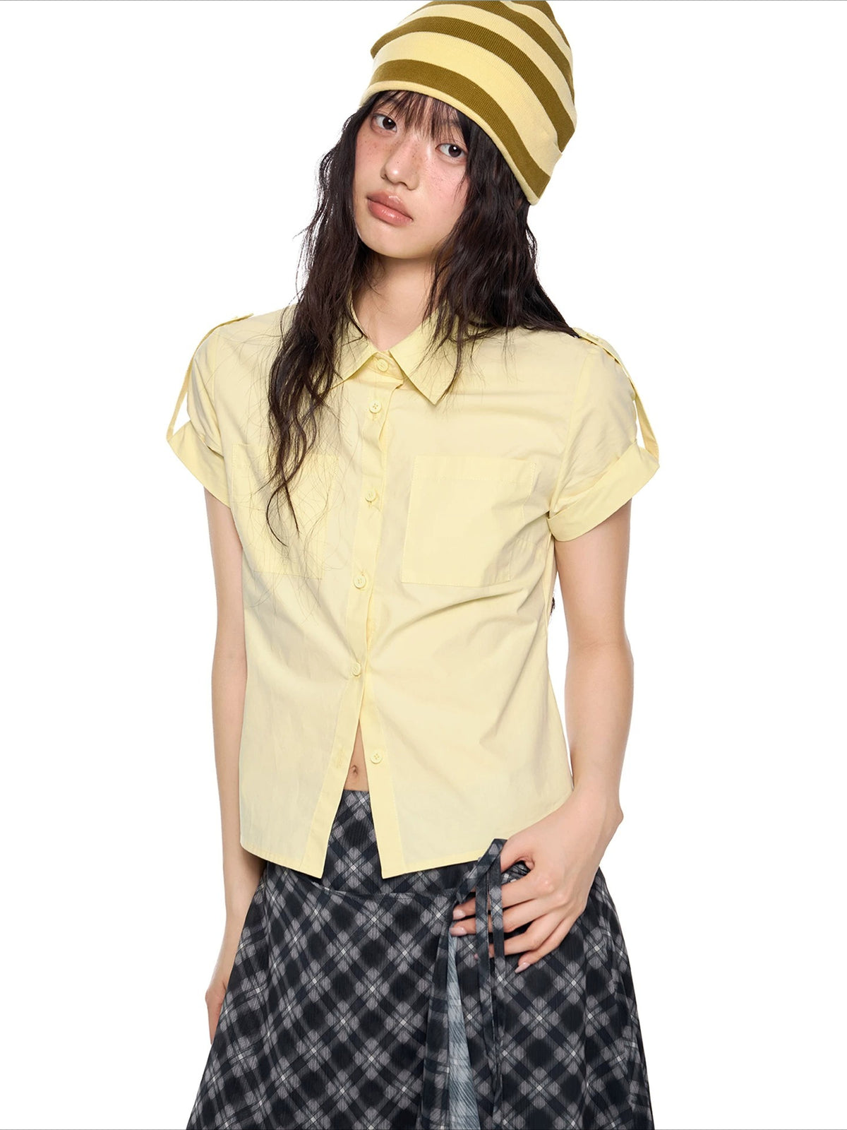 Plaid Cropped Shirt