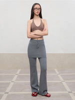 Layered Color Blocking U-Neck Halter Vest