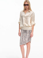 Acetate Satin Relaxed Polo Shirt