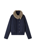 Detachable Fur Collar Fitted Down Jacket