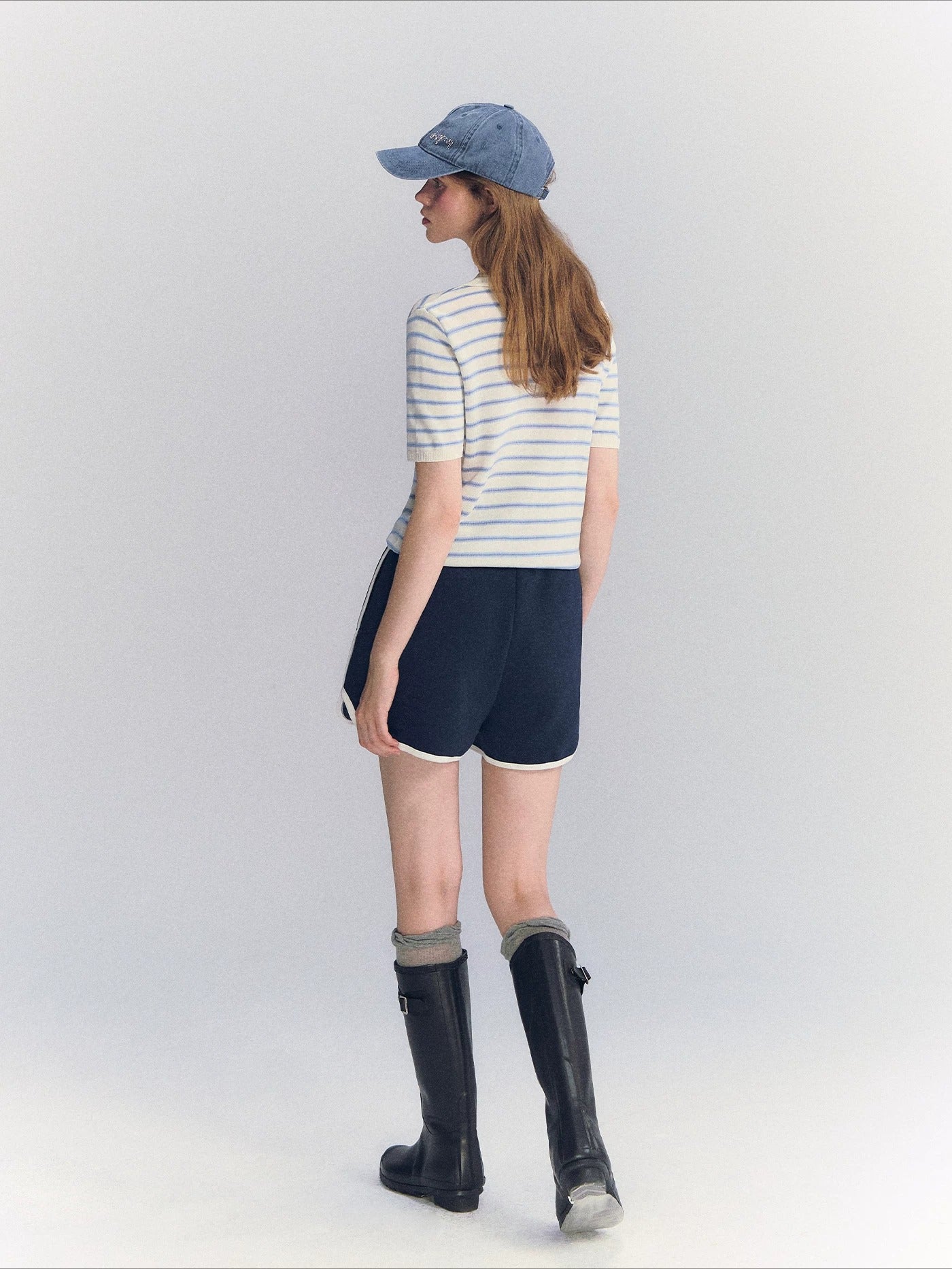 Striped Polo Knit Tee