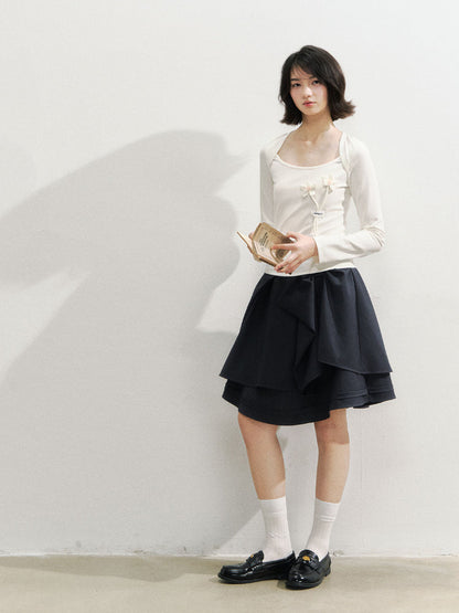 Structural Bow Mini Skirt