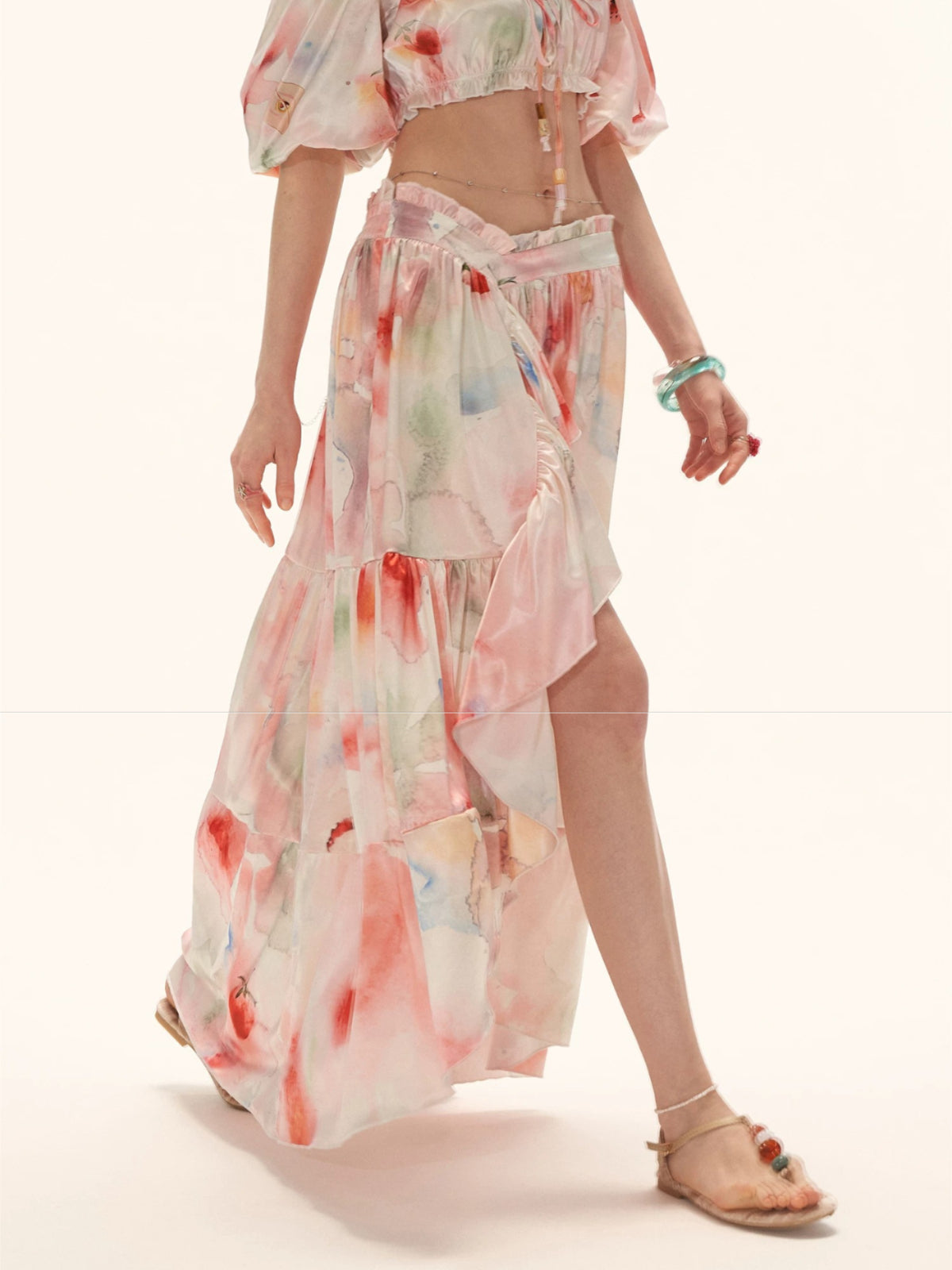 Watercolor Fruit Puff Sleeve Set