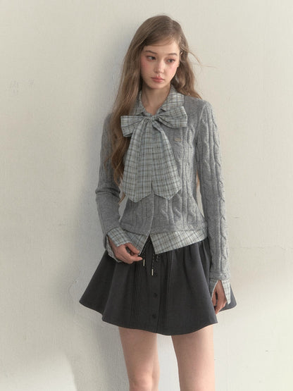 Cable Bow-Tie Splice Sweater