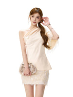 Fringe One-Shoulder Top