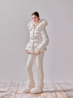 Fox Fur Large Collar Hooded Short Down Jacket