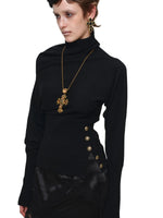 Asymmetric Turtleneck Knit Sweater
