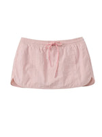 Two-Tone Drawstring Mini Skirt