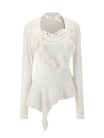 Sweet Ruffle Asymmetric Tencel Top