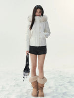 Vintage Fitted White Down Jacket