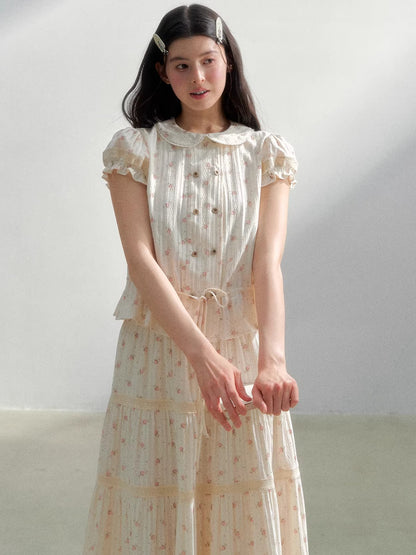 Vintage Plaid Shirt &amp; Skirt Set