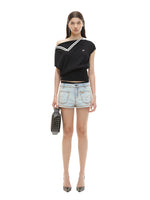 Black Contrast Asymmetric Tee