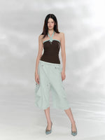 Colorblock Halter Knit Top