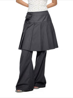 Pleated Skirt Flare Pants