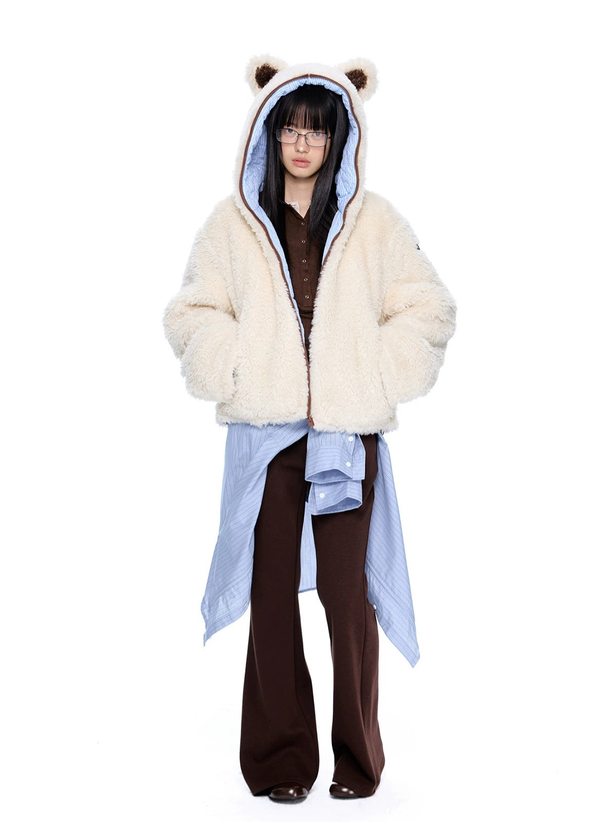 Detachable Hood Sherpa Padded Coat