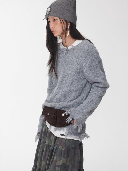 Cable Wool Brushed Sweater