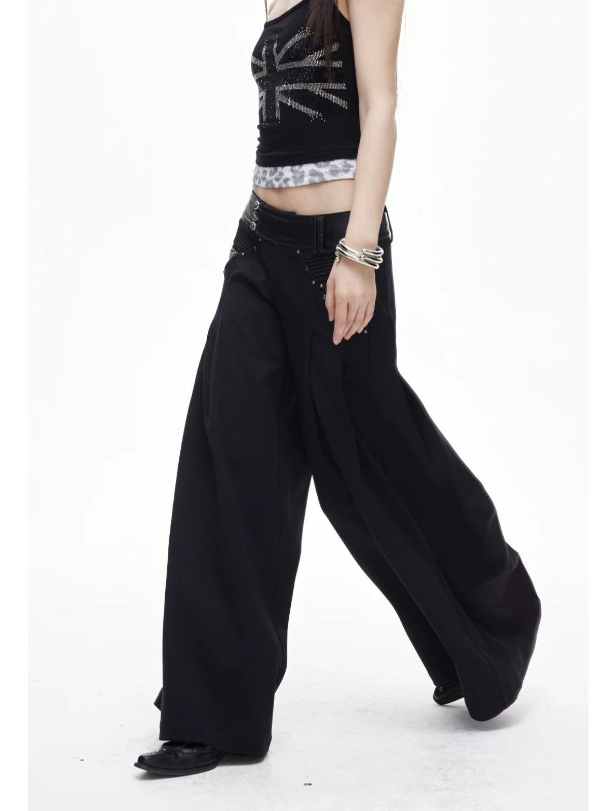 Studded Wide Leg Pants