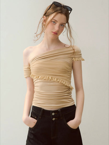Lace Mesh Shoulder Top