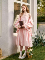 Baby Pink Cotton Shirt & Dress Set