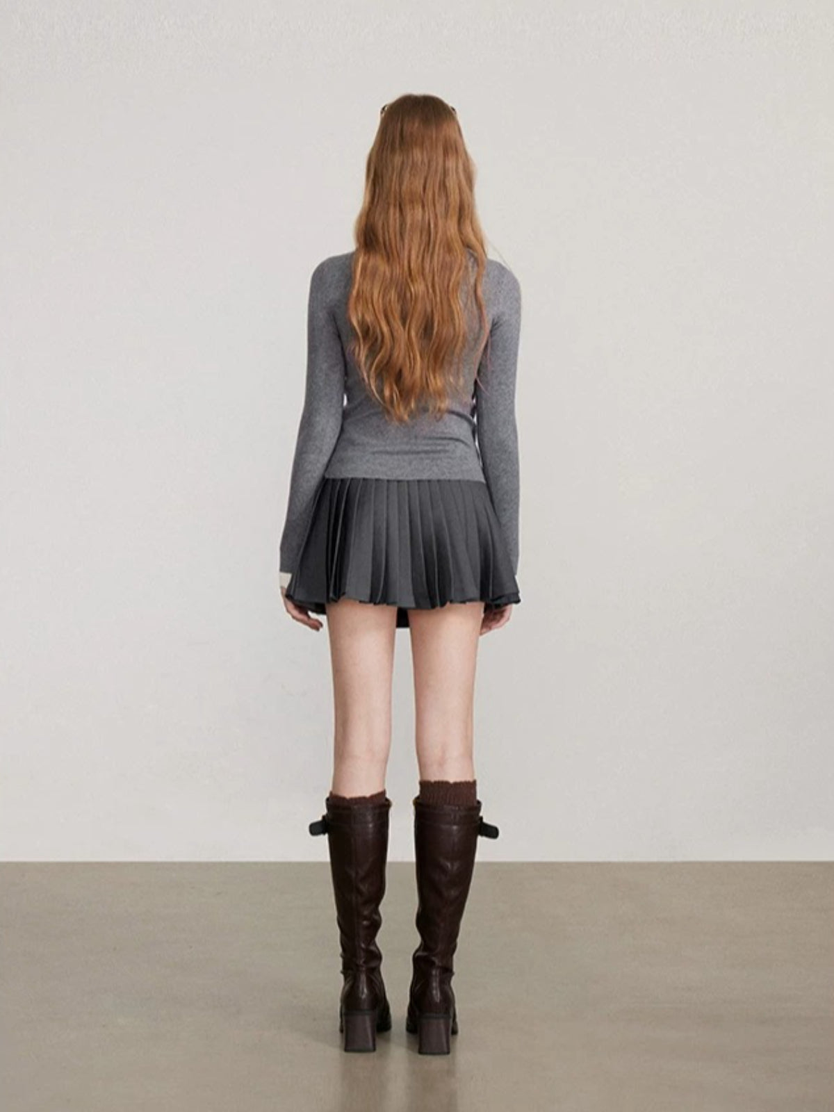 Layered V Neck Tie Knit Top