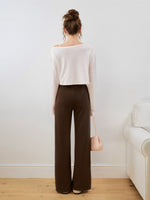 Off-Shoulder Cropped Sweatshirt Set